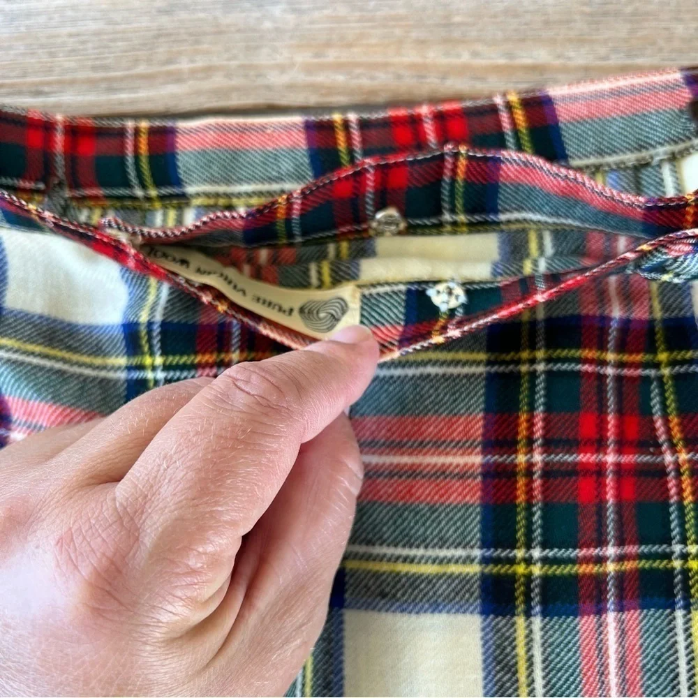 Vintage Canadian ILGWU Tartan Plaid Kilt Skirt Pleated Fringe Kilt Pin Size 4/6